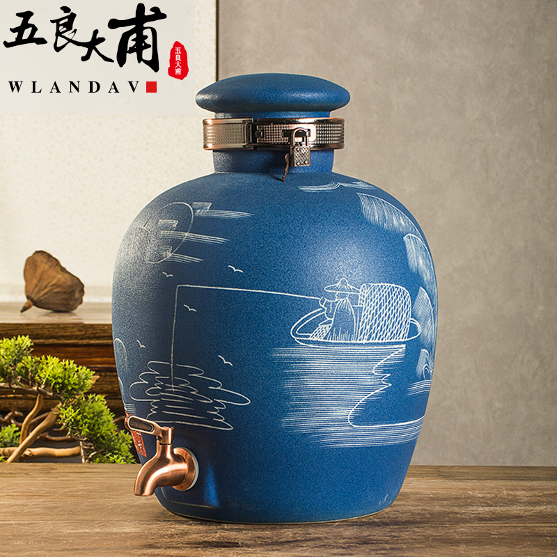 Jingdezhen ceramic wine jars with leading domestic 10 jins 20 jins 30 to 50 jins liquor cylinder archaize wine bottles