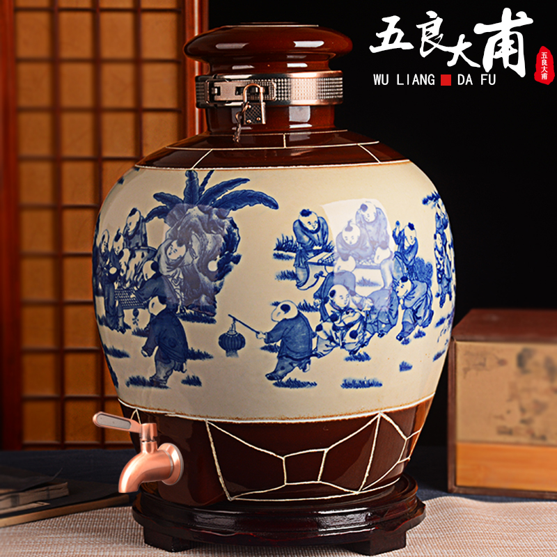 Jingdezhen ceramic terms jars 10 jins 20 jins 30 to 50 jins liquor cylinder with leading domestic sealed storage jar