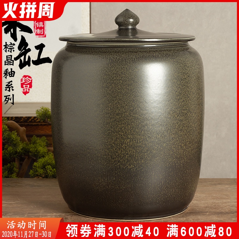 Jingdezhen ceramic barrel loading thickening ricer box archaize home 20 jins 30 jins insect - resistant tide grains, sealed storage tank