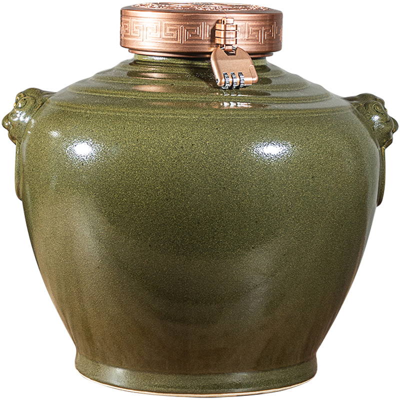 Jingdezhen ceramic mercifully wine jars home 20 jins put sealing liquor cylinder archaize wind wine bottle of aged wine