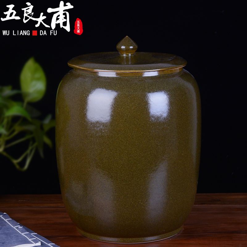 Jingdezhen ceramic barrel pack ricer box store 30 jins meters installed with cover seal face/household moistureproof insect - resistant rice