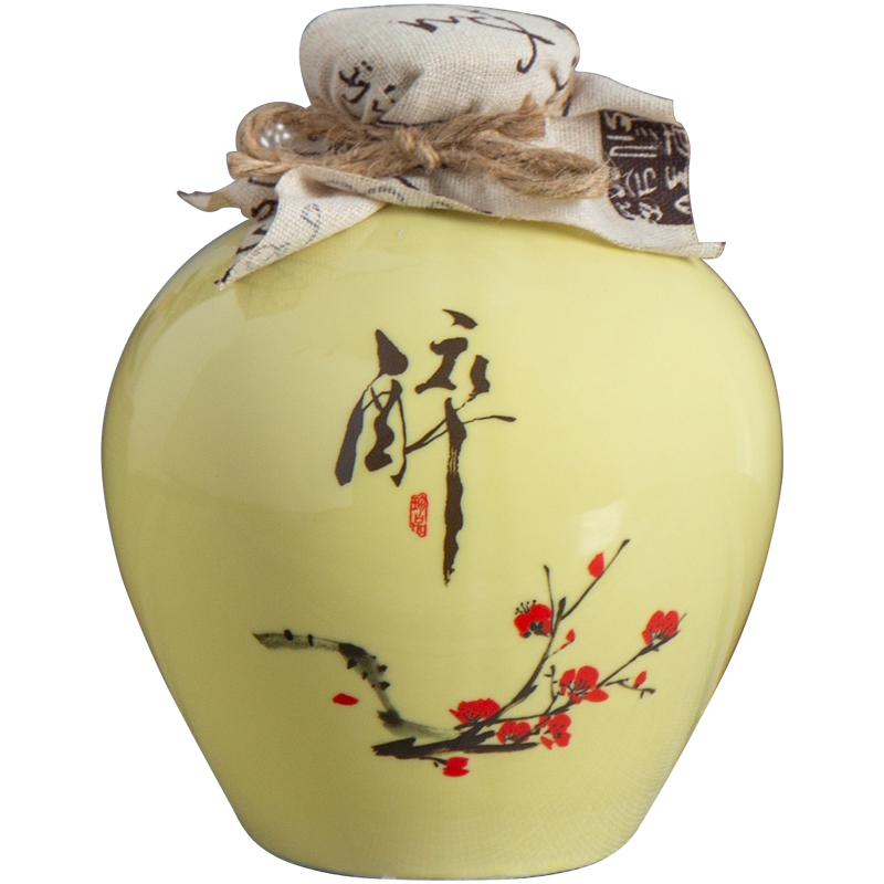 Jingdezhen ceramic bottle home 1 catty 2 jins of three jin of 5 jins of 10 jins archaize blank jugs seal wine jars