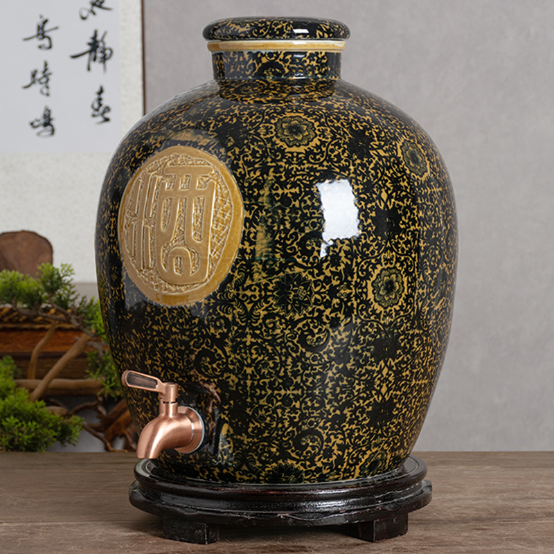 Archaize ceramic wine jars with leading domestic 10 jins 20 jins 30 jins 50 aged liquor cylinder seal on the bottle