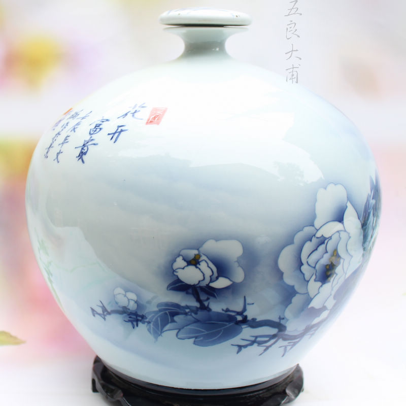 Five good big just 16 jins art ceramic wine bottle collection equipment household glutinous rice wine brewed the vase