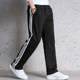 Two or three bars sports pants men's summer thin section loose straight cotton casual trousers plus fat size fat man's pants tide Two or three bars sports pants men's summer thin section loose straight cotton casual trousers plus fat size fat man's pants tide