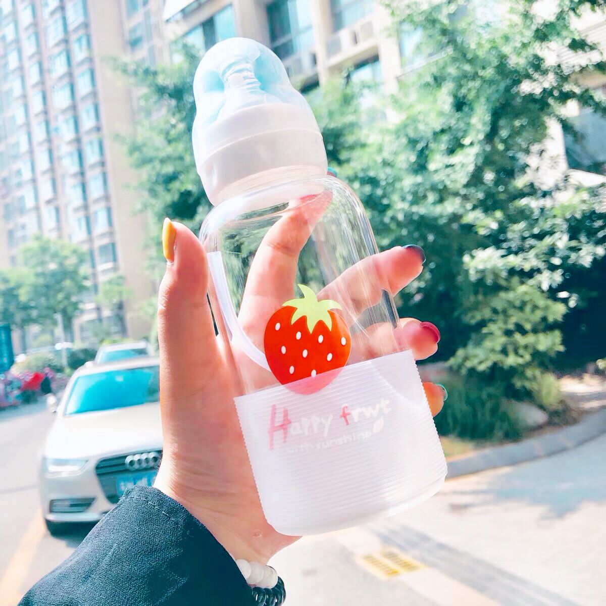 韓國可愛奶瓶水杯成人創意個性玻璃杯韓版女學生便攜杯子隨手杯