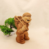 Chinese hotel Furnishing Ceramic Pottery Pottery Doll Old Great Lord Old Man Clay Doll Clay Figure Backbasket Grandpa