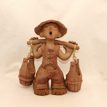 Boutique retro style Artisanal Pottery Pendulum ceramic characters Creative Ancient Pottery Pendulum to pick up the water countryside Style