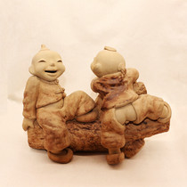 Ceramic Crafts Pure Handmade Clay Pottery Clay Man Family Residence Ornament Character Furnishing Great Fun Little Buddy Gift
