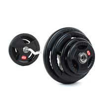 Rubber-clad iron 20 30 40 50 80 100KG barbell mens home fitness set Sports equipment
