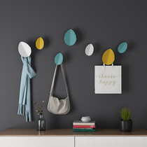 Creative wrought iron leaf wall decoration adhesive hook porch bedroom wall coat rack Nordic childrens room decoration hanger