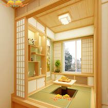 Shenzhen Japanese style lattice door sliding door tatami custom wood and room tea room overall design custom