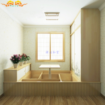 Foshan Guangzhou solid wood tatami overall custom Japanese bedroom childrens room study balcony grid door pedal Rice