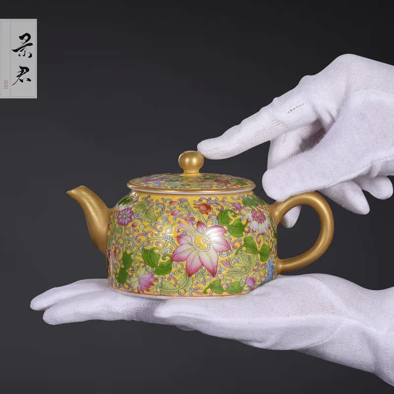 Jingdezhen hand - made enamel teapot JingJun bound branches like a teapot kung fu tea pot home little teapot