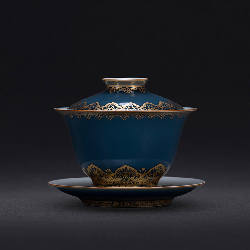 JingJun jingdezhen ceramics ji blue paint all hand three tureen kung fu tea bowl