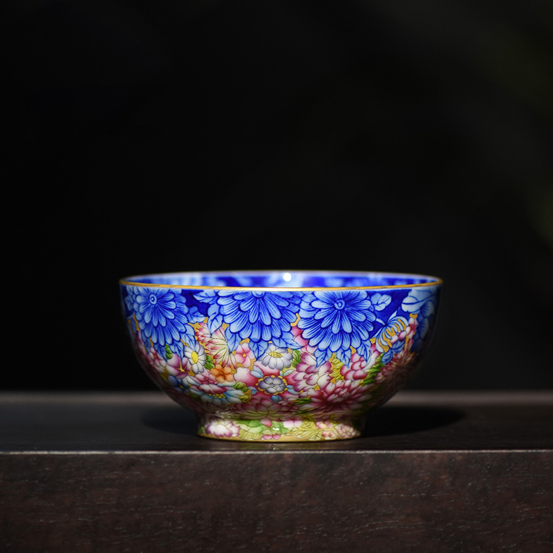 JingJun jingdezhen ceramics hand - made colored enamel in blue and white hand sample tea cup cup masters cup