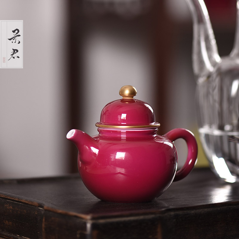 Rouge beauty JingJun jingdezhen ceramics glaze see all hand kung fu tea kettle