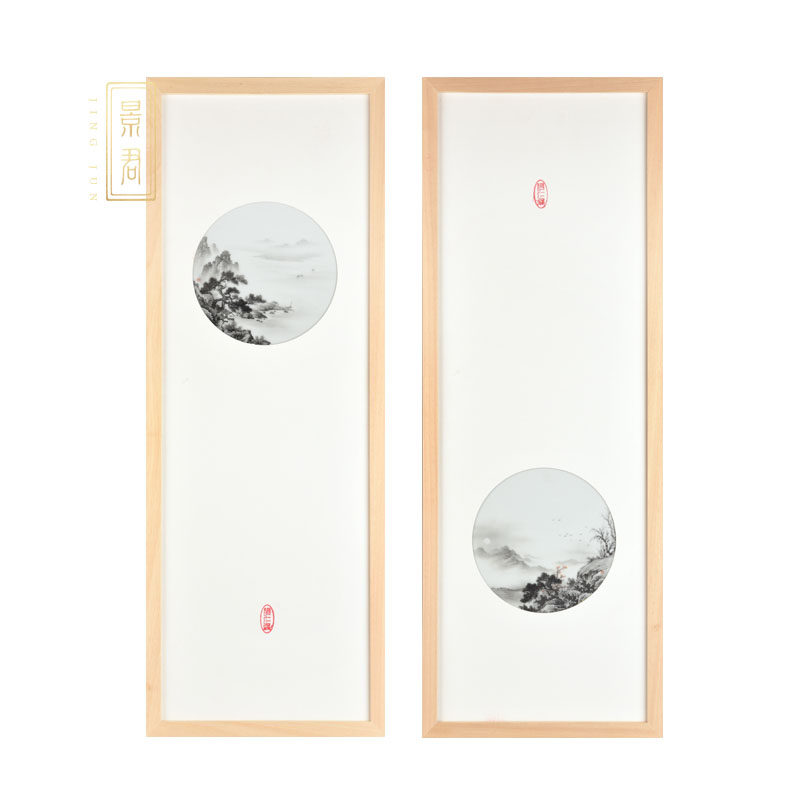 The Article JingJun Chinese style adornment picture sitting room porch restaurant sofa background wall screen real no box porcelain plate painting landscapes