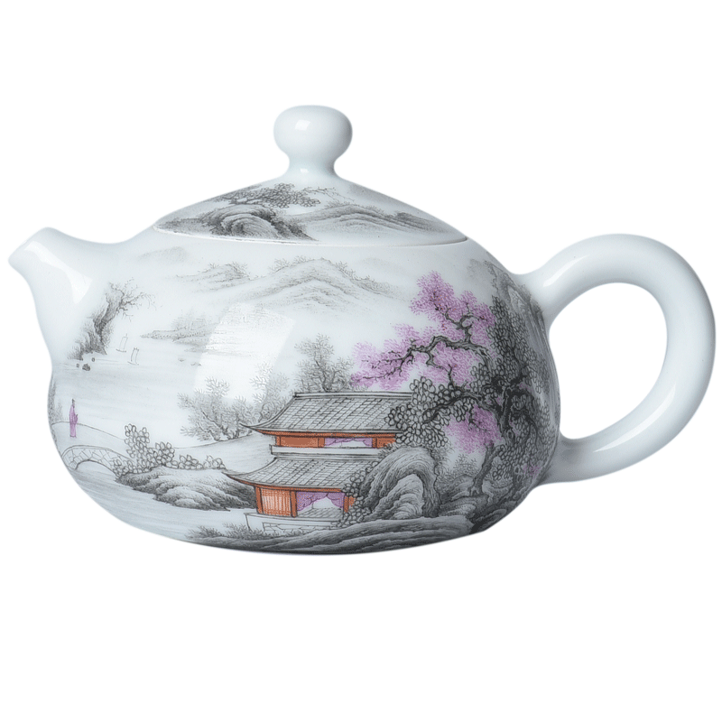 JingJun jingdezhen ceramics hand - made color ink landscape all hand kung fu tea pot 1 the teapot