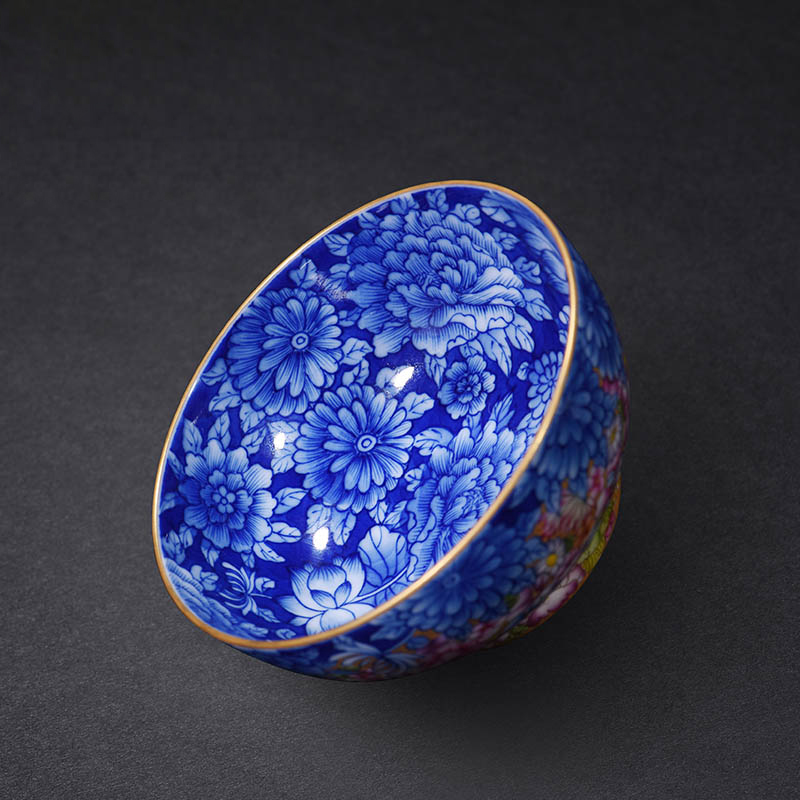 JingJun jingdezhen ceramics hand - made colored enamel in blue and white hand sample tea cup cup masters cup