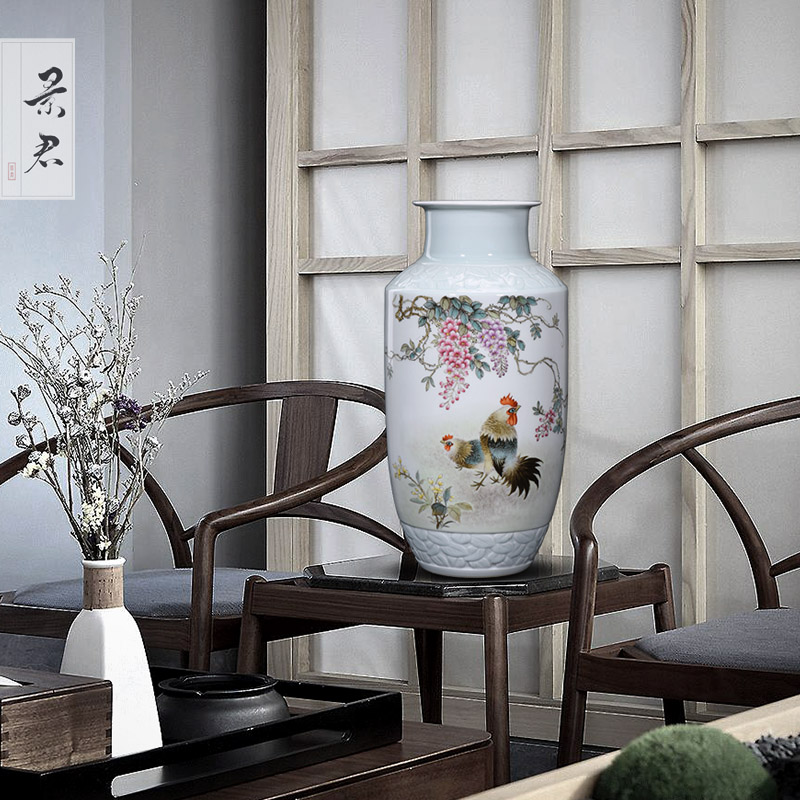 Jingdezhen hand - made pastel barrels bottle master porcelain vase furnishing articles sitting room adornment flower arranging ceramic flower vases