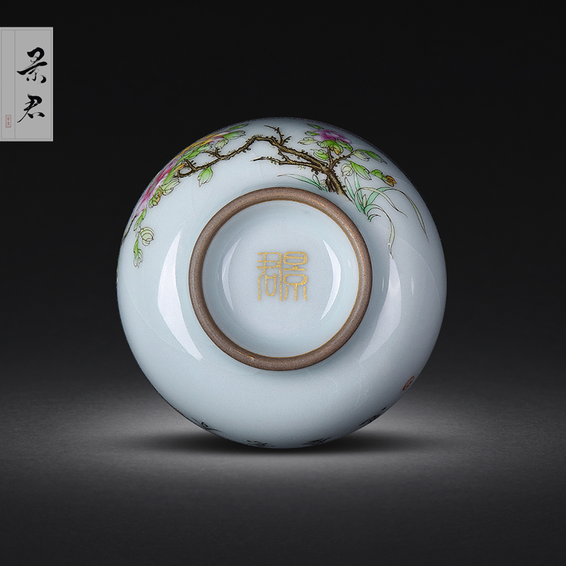 Kung fu tea cup your up jingdezhen ceramics slicing sample tea cup pure manual hand - made single cup large master CPU