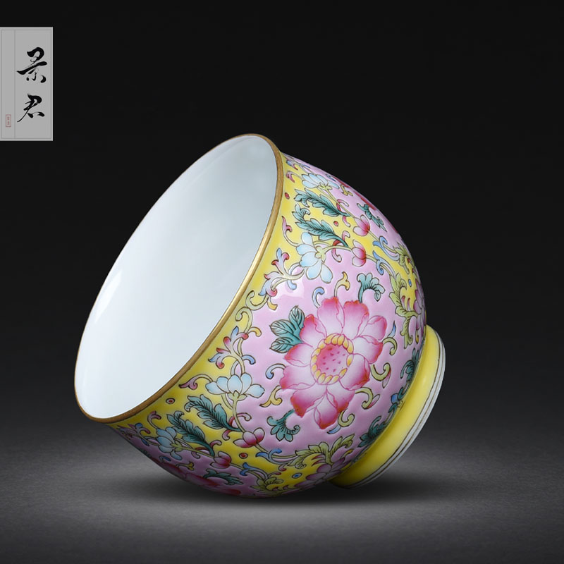 Hand - made JingJun jingdezhen ceramics colored enamel design all Hand sample tea cup cup masters cup