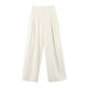 WYZ cover jazz pants white trousers fashionable temperament high waist pants Korean style suit pants wide leg pants casual pants