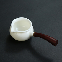 White porcelain road Cup side handle Dehui goat jade ceramic tea set tea divider not hot tea Sea Cup Ebony handle