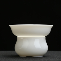 Dehui white porcelain tea leak tea filter sheep fat jade ceramic tea residue filter kung fu tea accessories creative tea filter