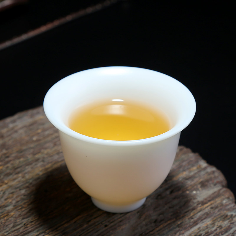德化建白瓷喝茶杯品茗杯女士功夫茶杯素烧茶盏杯羊脂玉瓷 不烫手_7折