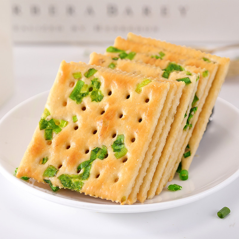 【包邮】比比赞苏打香葱饼干整箱500g咸味代餐苏打饼零食散装早餐