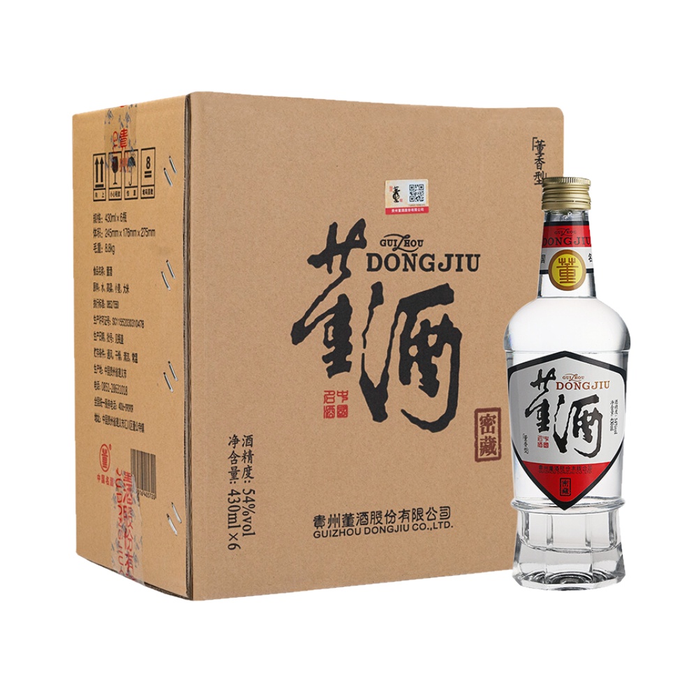 董酒白标密藏54度430ml*6瓶董香型贵州高度白酒整箱纯粮送礼名酒