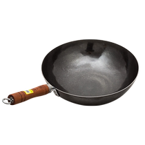 Zhangqiu iron pot brand household wok old-fashioned wok uncoated not easy to stick light sound iron pot