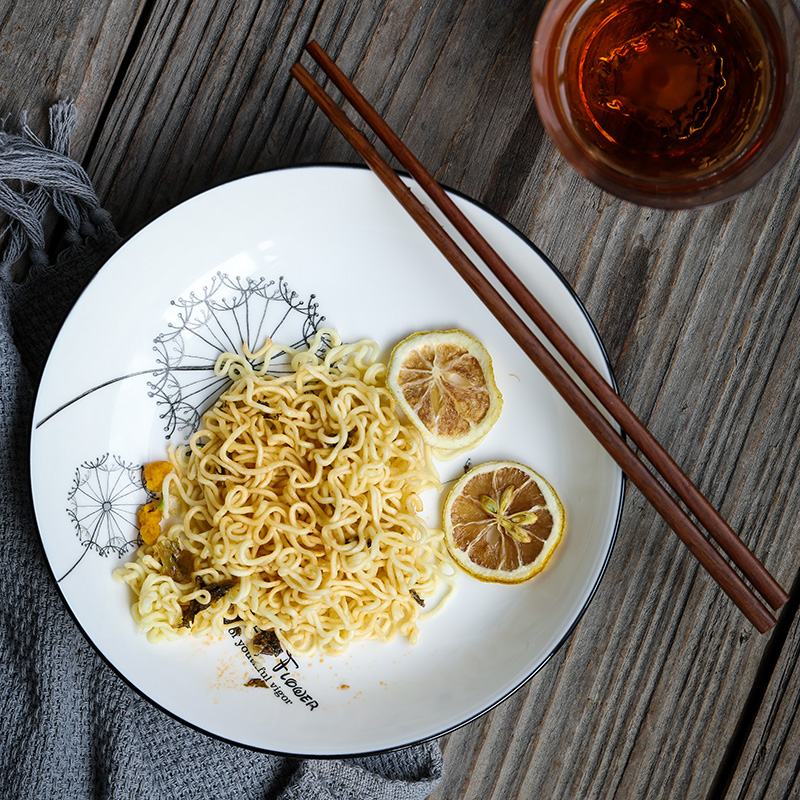 Su ceramic soup plate 0 8 inches four suits for the dandelion contracted household ceramics tableware