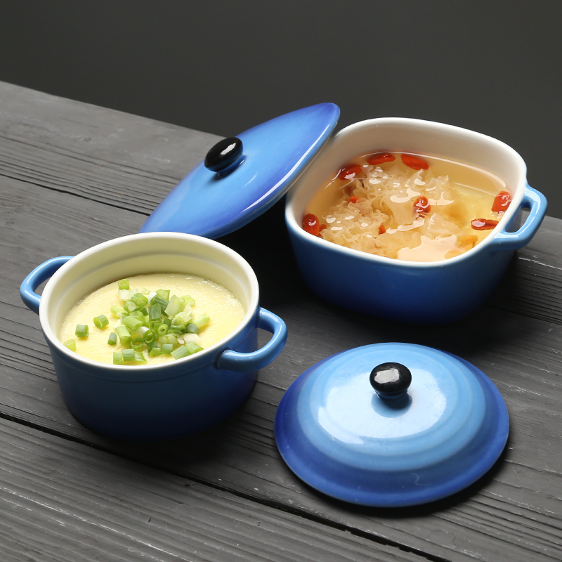 Su ceramic cup stewed supplements with cover bird 's nest soup as cans of soup pot steamed egg cup ceramic bowl party a round 2