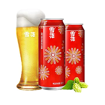 雪花啤酒经典喜庆红罐8度500ML*12罐*3箱[10元优惠券]-寻折猪