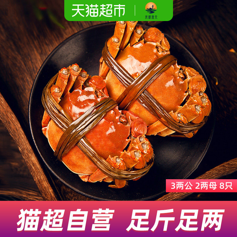 天猫超市定制 洮湖渔夫 大闸蟹 公3两+母2两 4对共8只现货 天猫优惠券折后¥89包邮(¥169-80) 天猫超市定制 洮湖渔夫 大闸蟹 公3两+母2两 4对共8只现货 天猫优惠券折后¥89包邮(¥169-80)