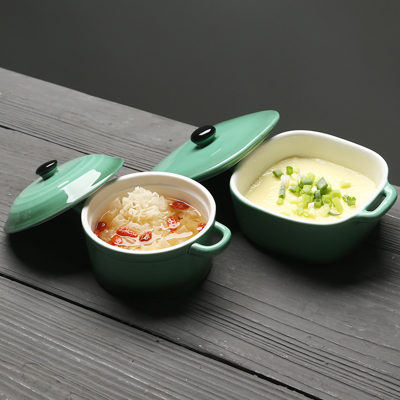 Su ceramic cup stewed supplements with cover bird 's nest soup as cans of soup pot steamed egg cup ceramic bowl party a round 2