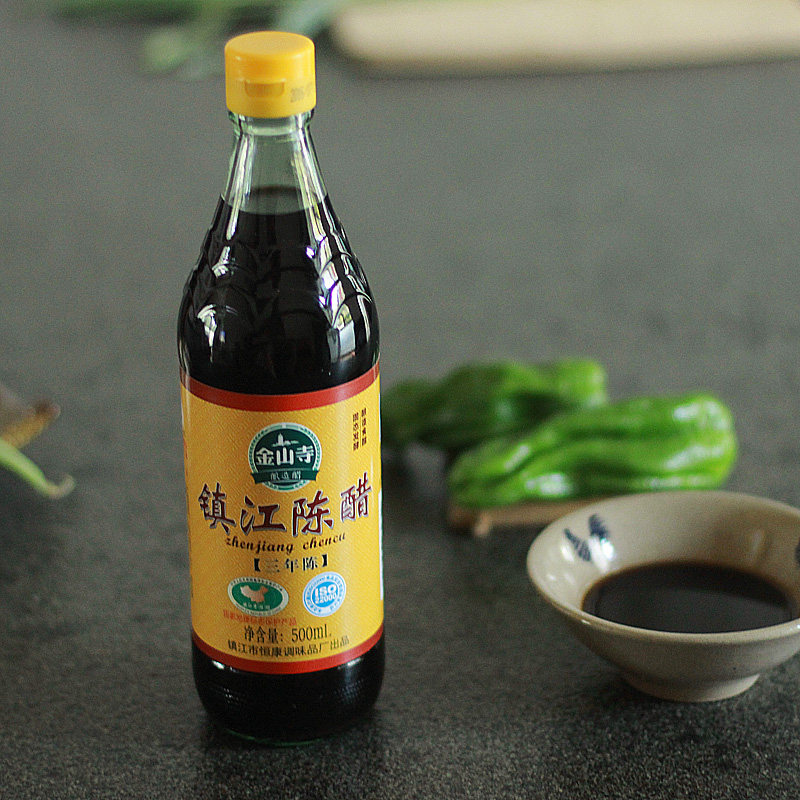 金山寺镇江陈醋三年陈500ml老陈醋酿造糯米香醋泡花生拌面饺子醋