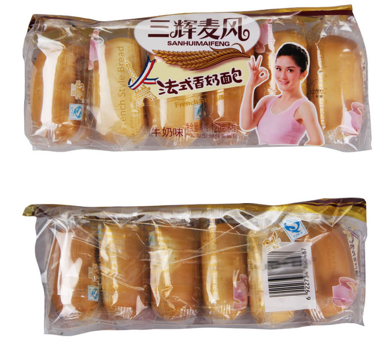 【天猫超市】三辉麦风 法式牛奶面包120g/袋香浓早餐零食必备