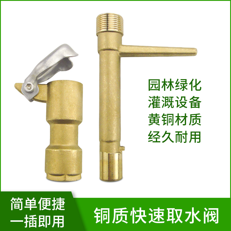 Brass water valve 6 minutes 1 inch garden fast water dispenser Lawn garden water green pipe connector