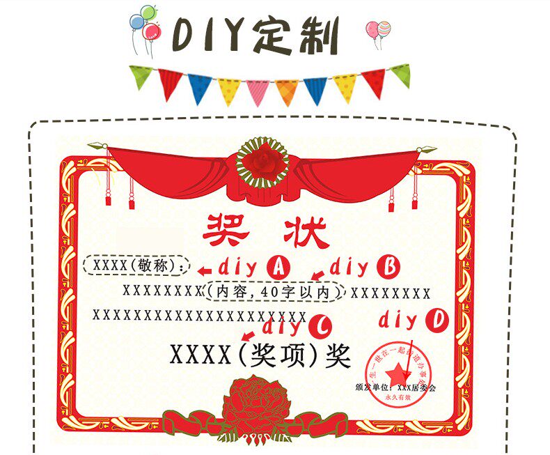 母亲节父亲节奖状抱枕送妈妈520定制个性生日创意六一