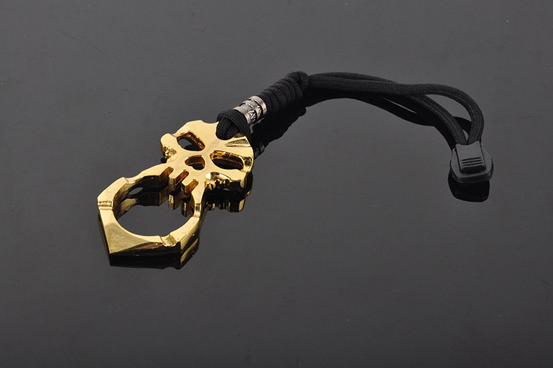 户外男女防身单指扣指虎二指扣拳撑子指环带尾绳