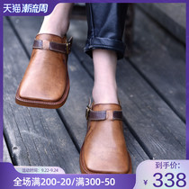 Artmu Amu original autumn shoes womens new deep mouth single shoes flat square head four season shoes leather womens shoes small leather shoes