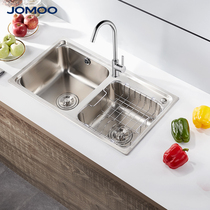 Jiu Mu 304 Stainless Steel Sink Double Sink Set Small Dishwasher Sink Home Kitchen Washbasin 06209