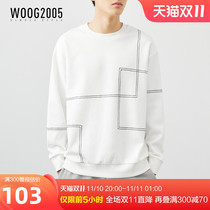 WOOG2005 bright line design white round guard suit male 2022 spring and autumn loose leisure without hat jacket