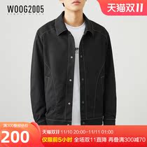 WOOG2005 bright line black tumbler jacket male new 100 leisure simple coat in spring 2022