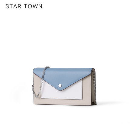STAR TOWN头层牛皮信封包包女2018新款ins
