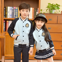 Kindergarten garden clothes Spring and autumn and winter men and womens primary and secondary school students uniform suit Korean sportswear Baseball uniform Class uniform